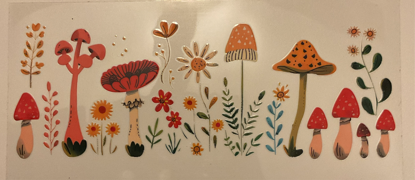 Mushrooms and flowers