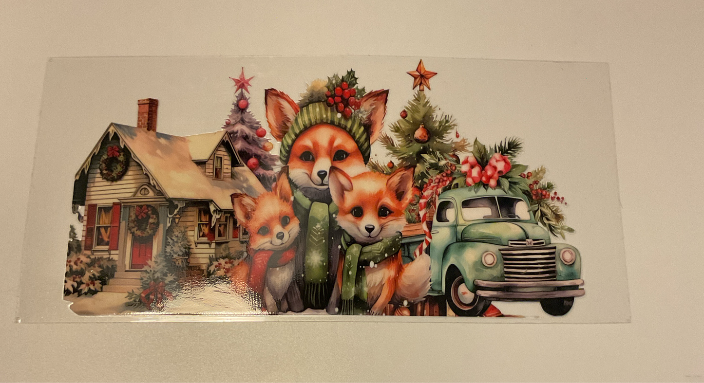 Christmas Fox Family